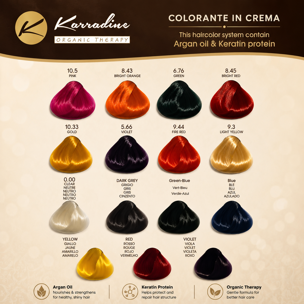 Karradine Hair Colour  with argan oil and keratin protein
