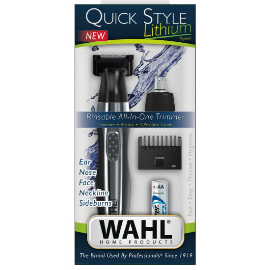 Wahl Quick Style Lithium Trimmer Nose/Ear Hair and Neck #5604-035