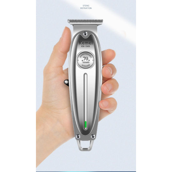 Kemei Professional Cordless Hair Clipper 0mm All Metal Body Baldheaded T Blade Barber Haircut Machine #1949