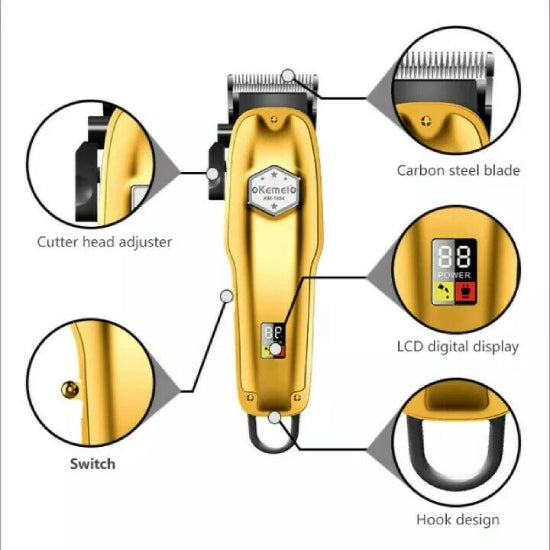 Kemei KM-1984 Hair Clipper LCD Electric Hair Trimmer Powerful Haircut Machine Men Hair Removal #KM-1984