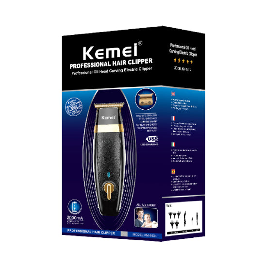 Kemei Professional Men's electric hair clipper USB rechargeable hair clipper multifunctional haircut set #KM-1834