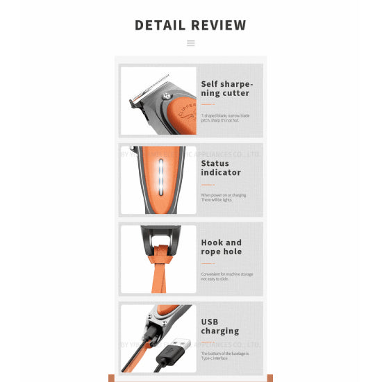 Kemei All Metal and Leather Trimmers (Burnt Orange) #1946