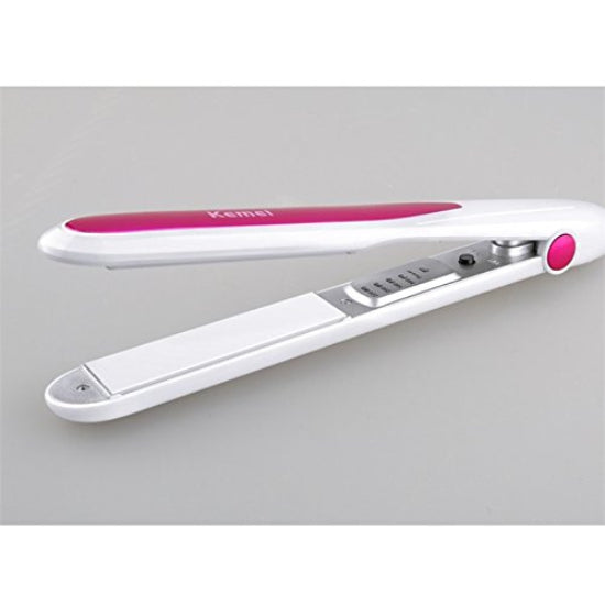 Kemei Professional Hair Straightener with Temperature AdjustMent (White) #KM-532