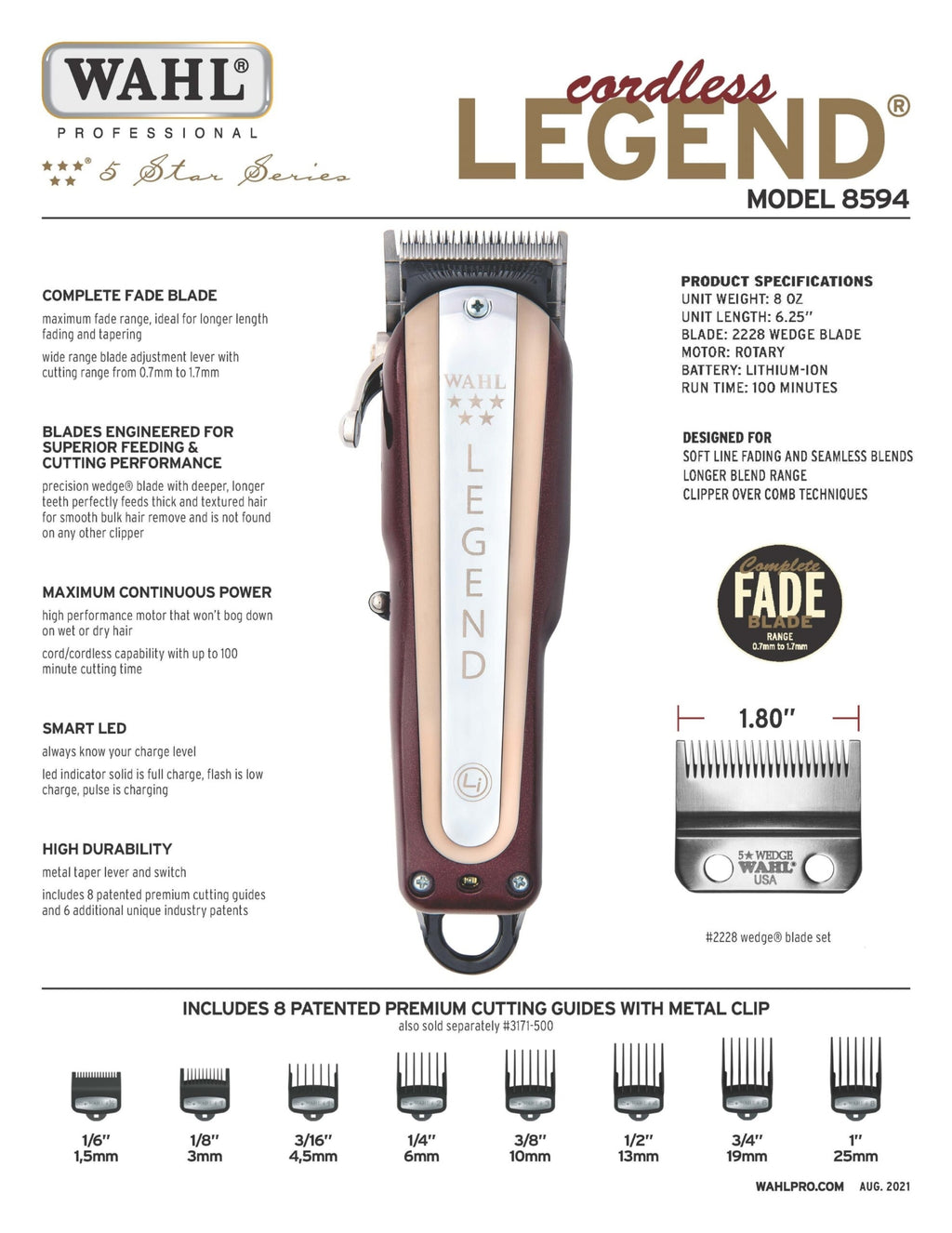 Wahl Professional 5 Star Series Cordless Legend Model 08594