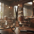 Hairdressing scissors on a white background