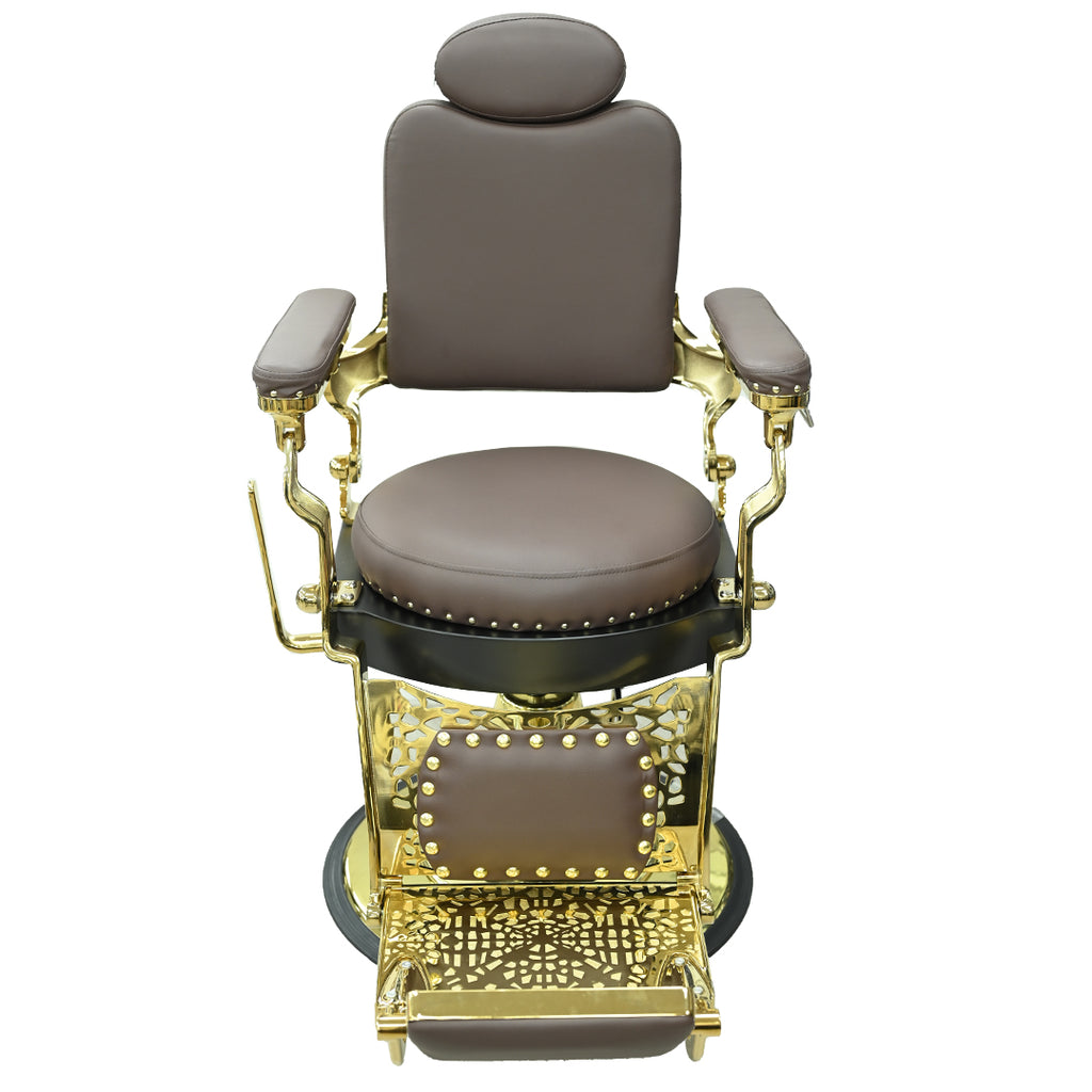 BARBER CHAIR BROWN & GOLD LT857BG