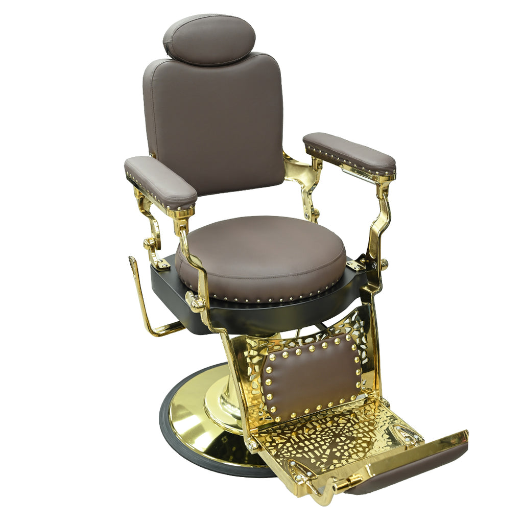 BARBER CHAIR BROWN & GOLD LT857BG