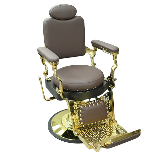BARBER CHAIR BROWN & GOLD LT857BG
