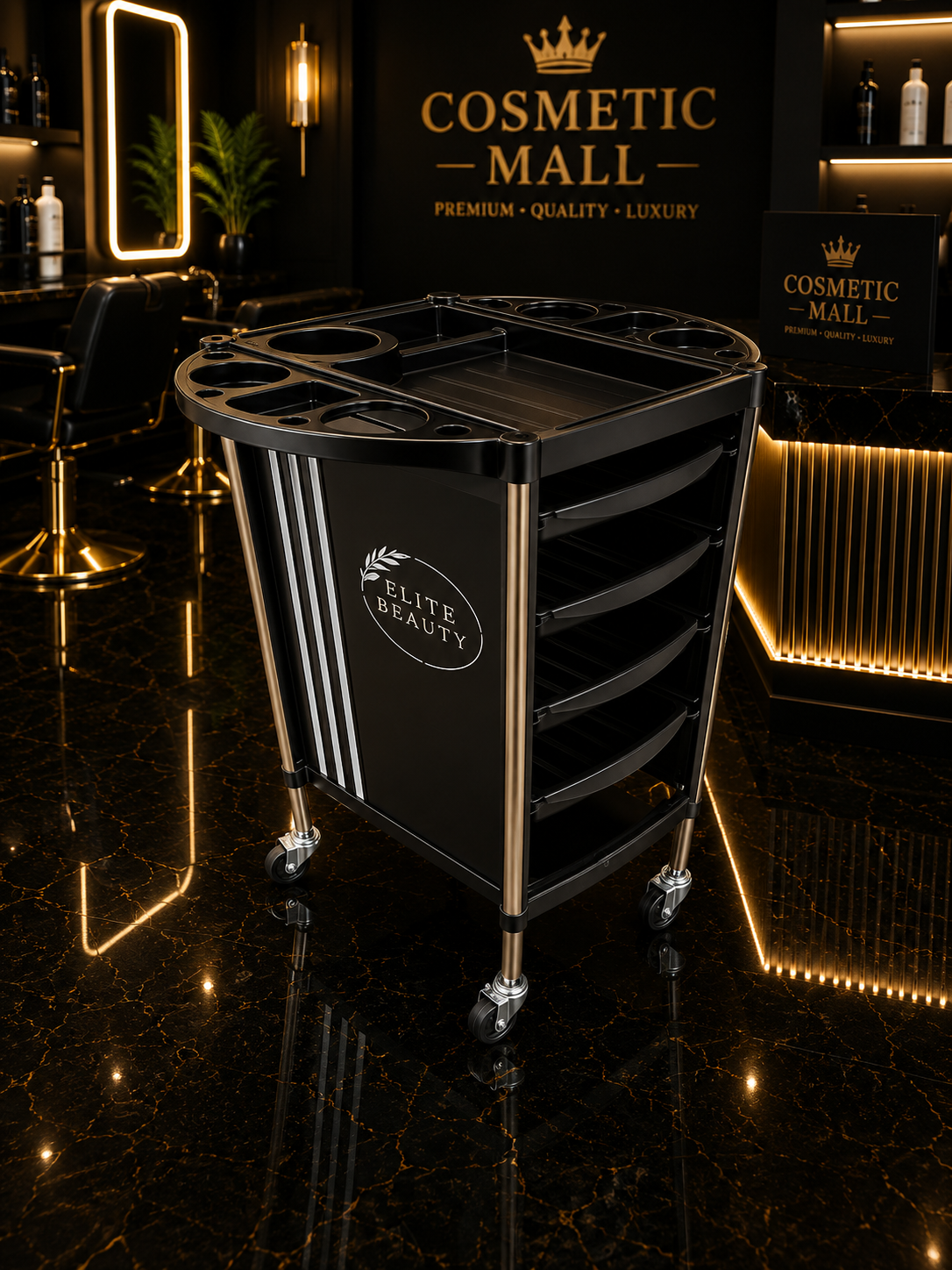 Elite Beauty Hair Division Trolley Black