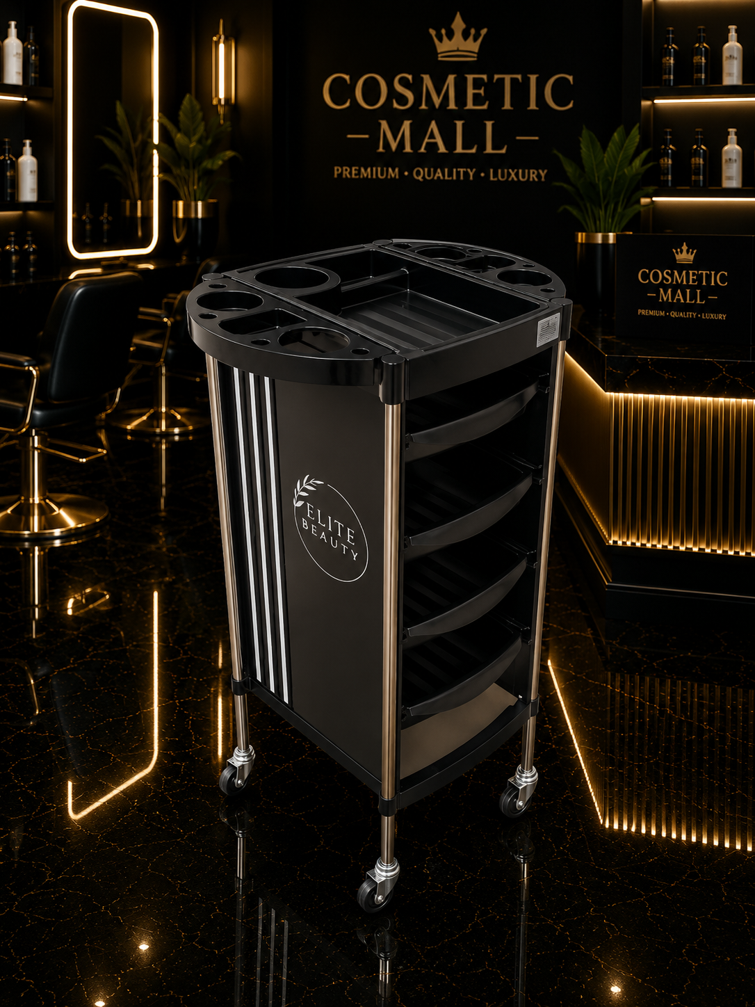 Elite Beauty Hair Division Trolley Black