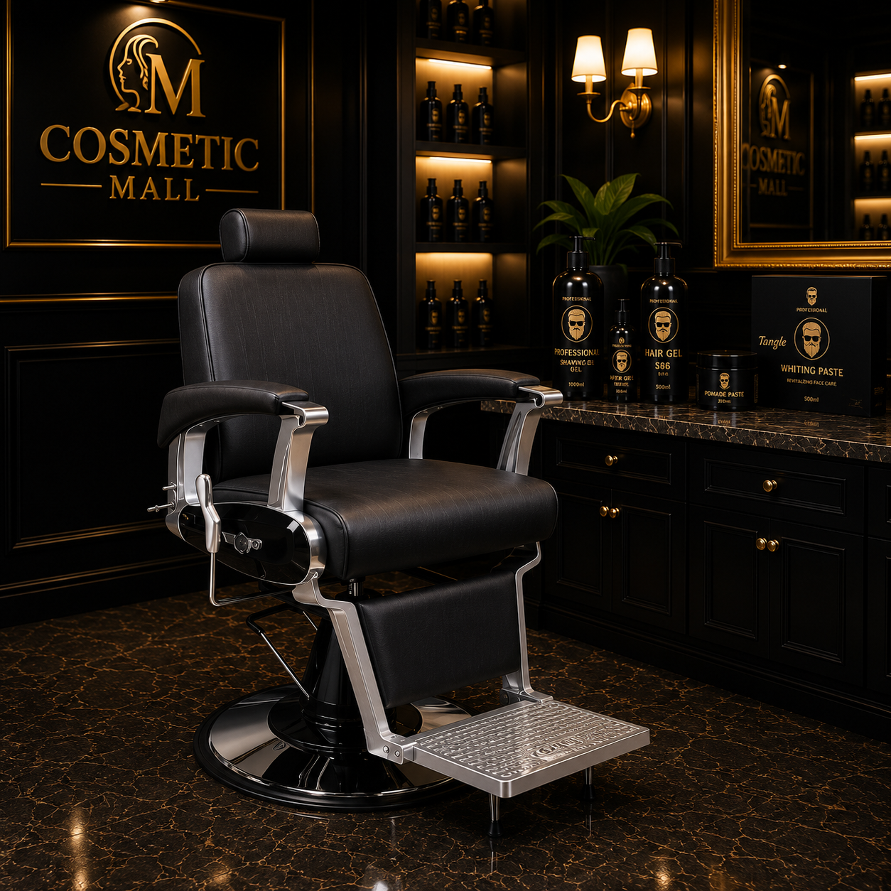 Luxury Barber Chair – Premium Chrome Edition