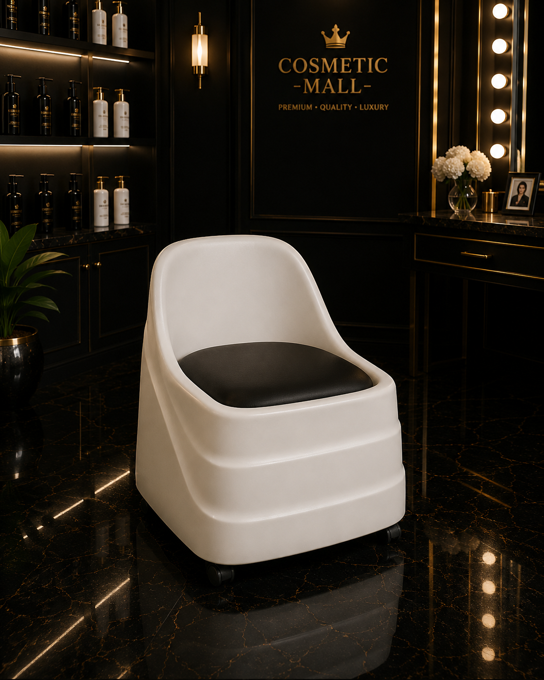 Salon Manicure Pedicure Stool White