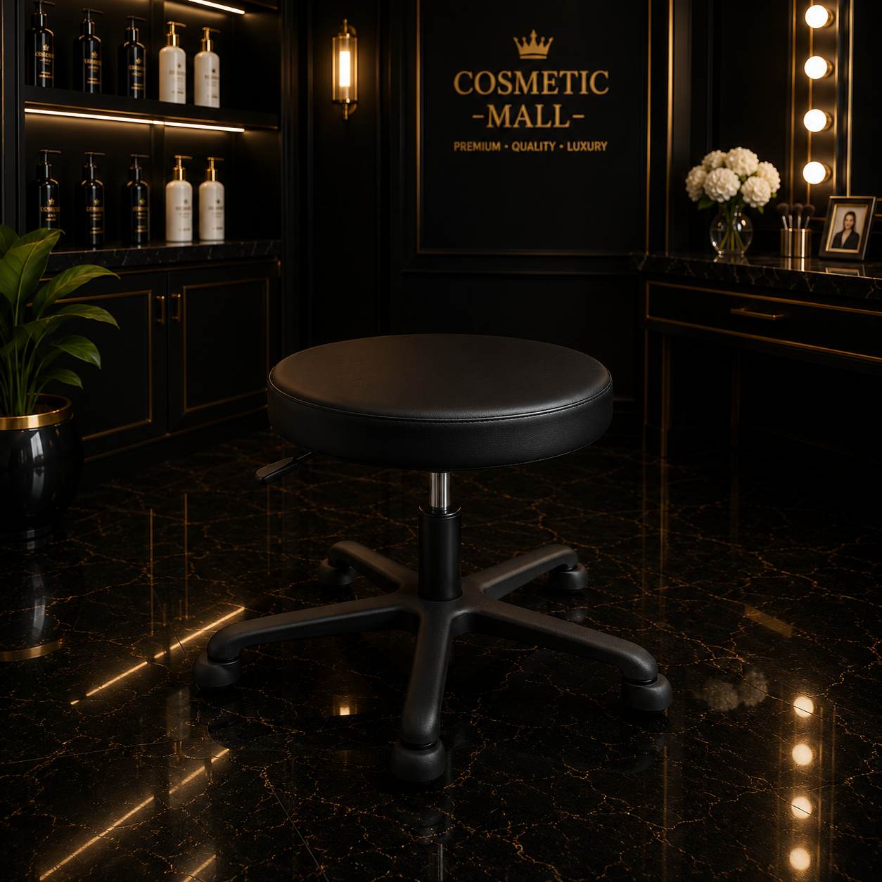 Salon Stool Black without Back Rest HK- XL002(5pcs/ctn)