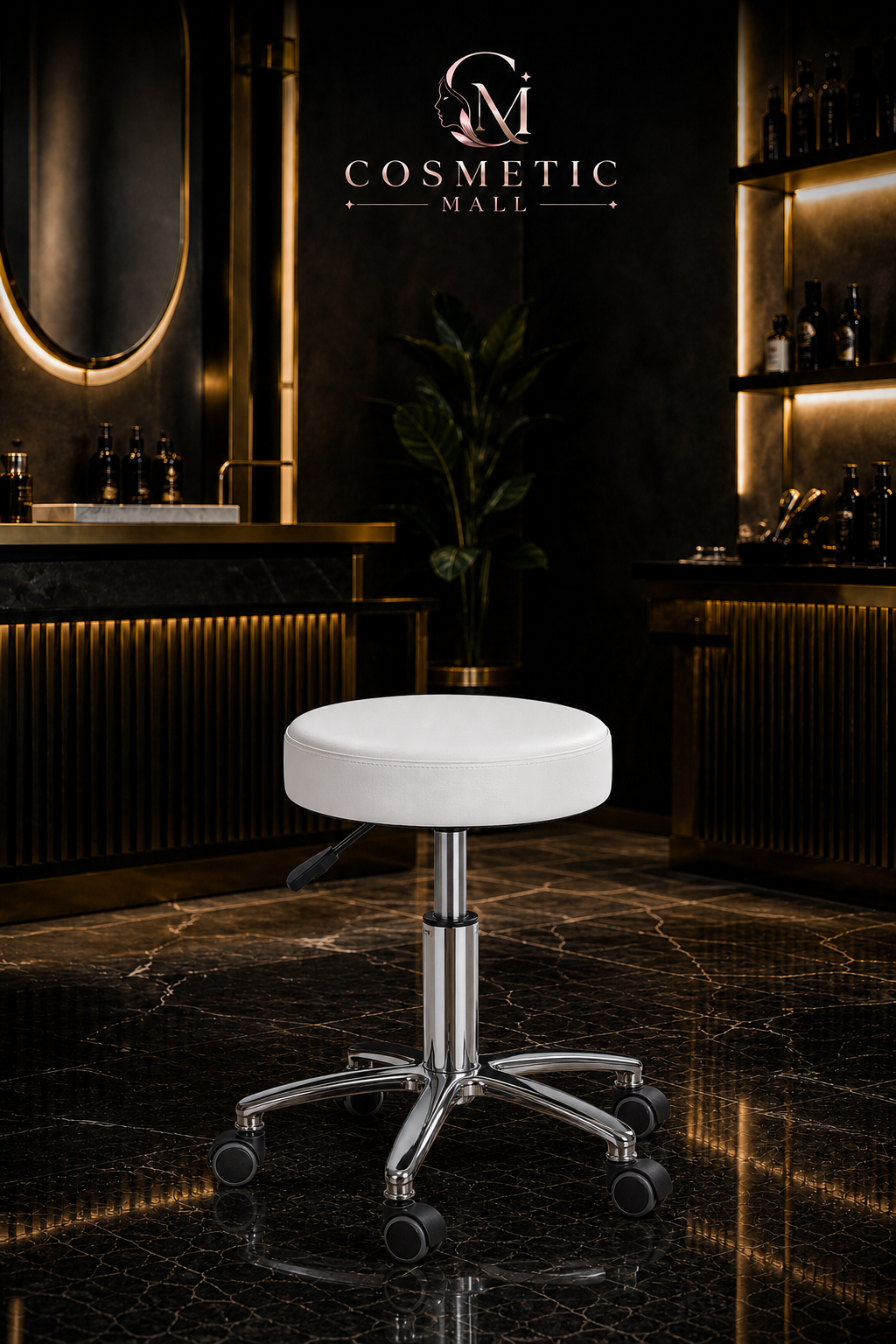 Chair Beauty Stool (No Back Rest) White