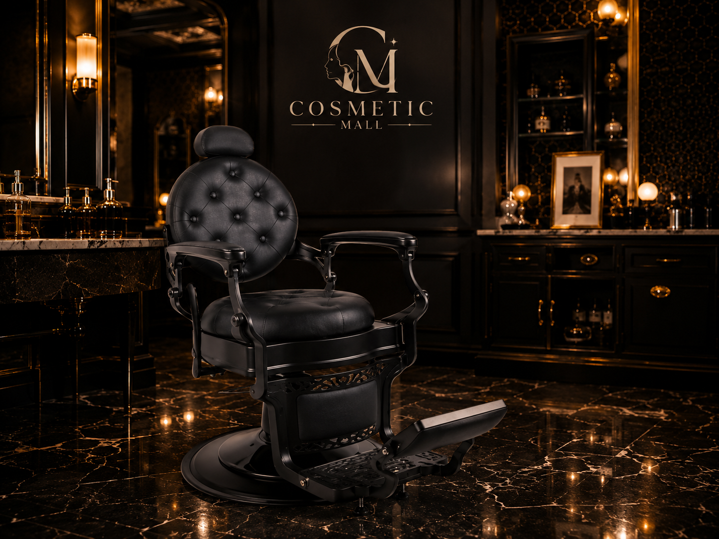 Perfect Active Professional Barber Chair Full Black