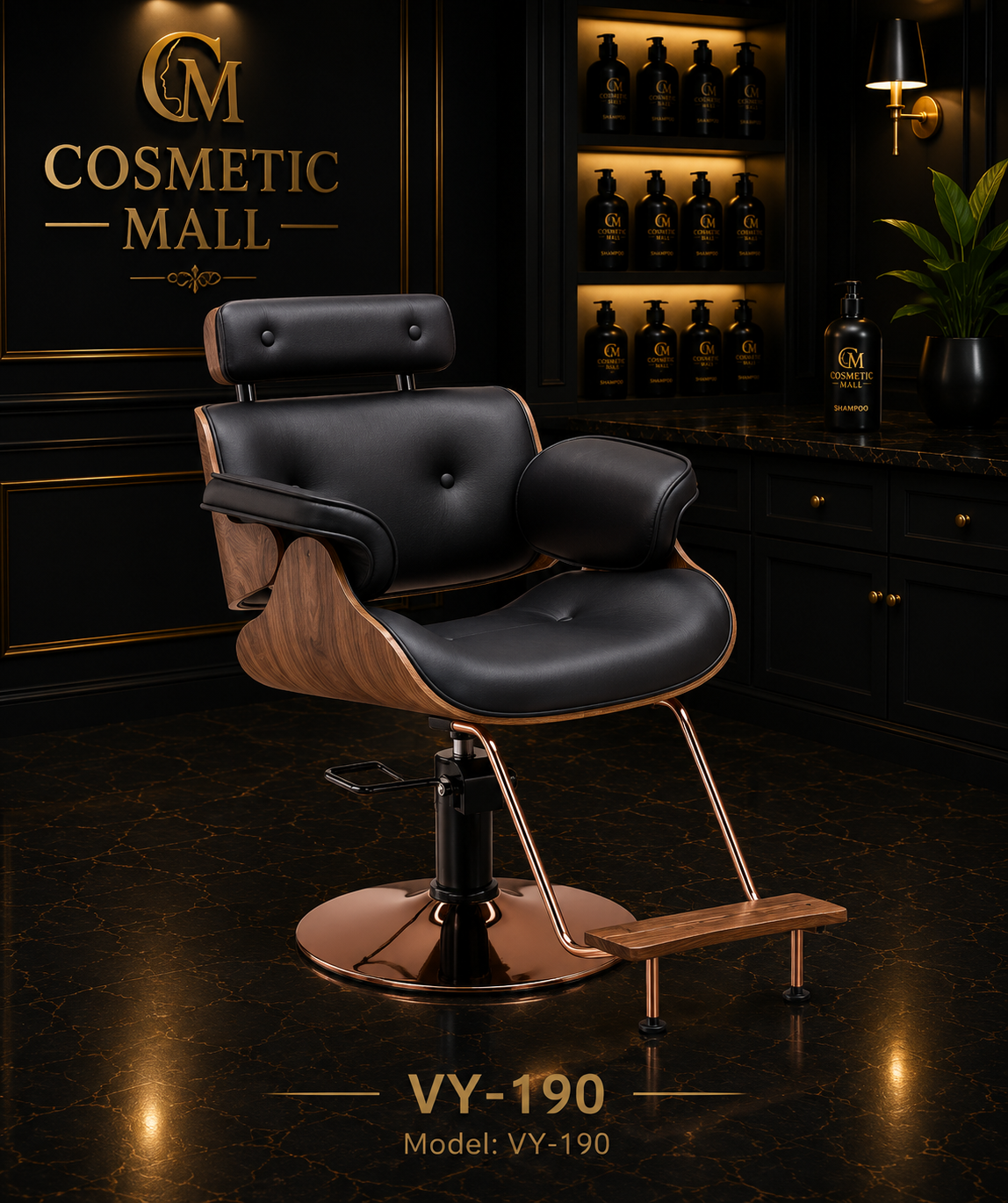 VY-190 Luxury Wooden Hydraulic Salon Styling Chair
