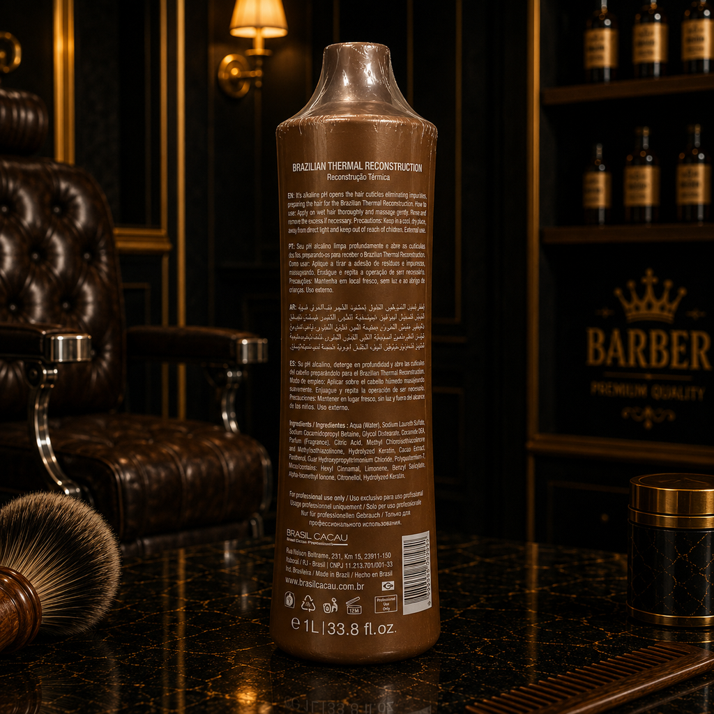 Brazilian Professional Thermal Reconstruction Treatment 1L | Keratin, Cocoa & D-Panthenol