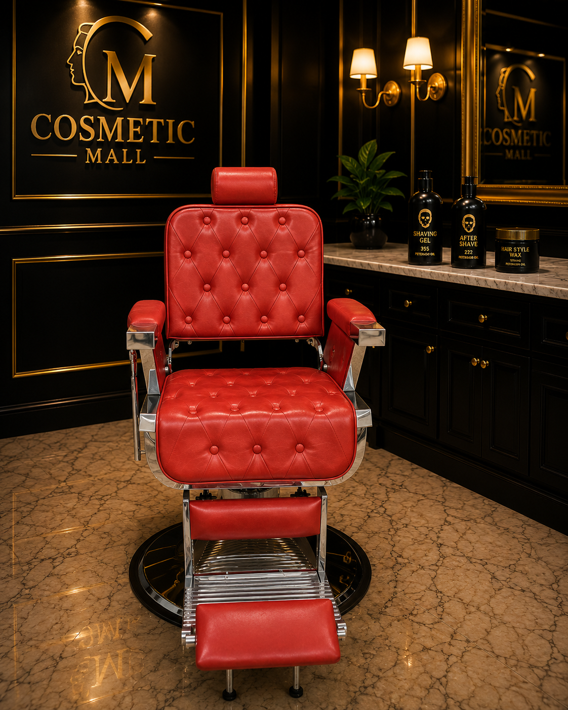 PERFECT ACTIVE BARBER CHAIR RED LT801AR