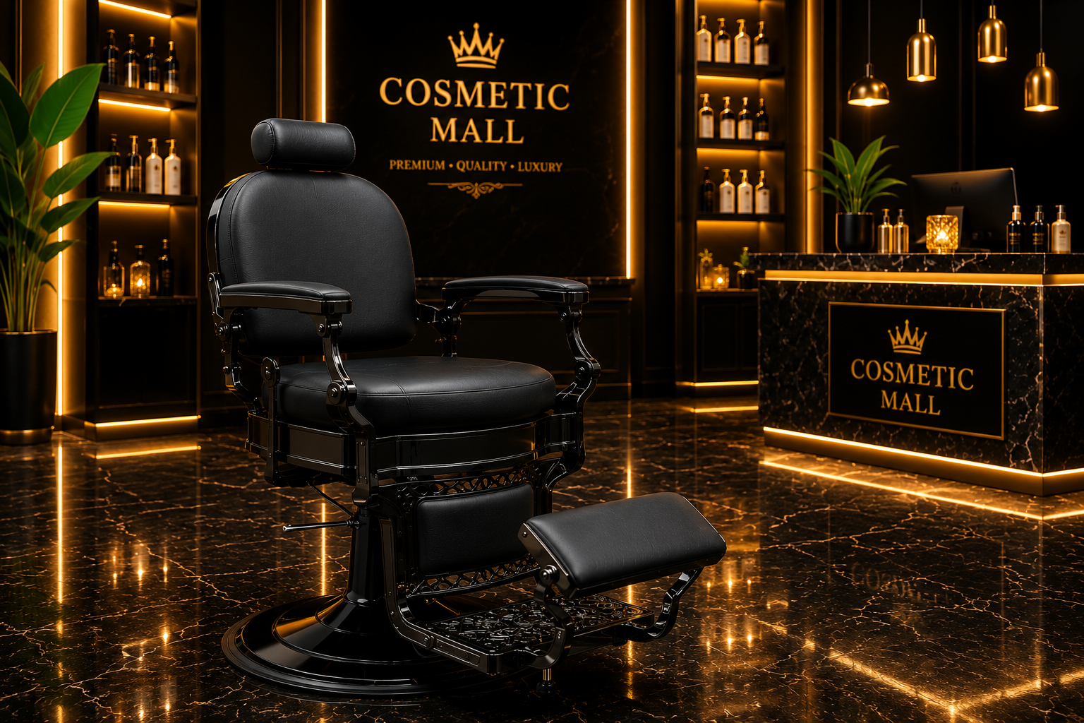 Perfect Active Professional  Salon Chair Black with Grey Metal