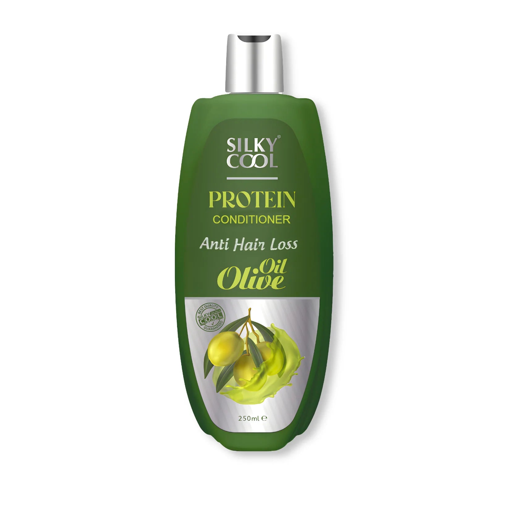 Silky Cool Anti-Hair Loss Conditioner with Protein, Olive Oil & Black Seed – Sulfate-Free Nourishing Formula with Coconut Oil & Milk Protein 250ml & 500ml