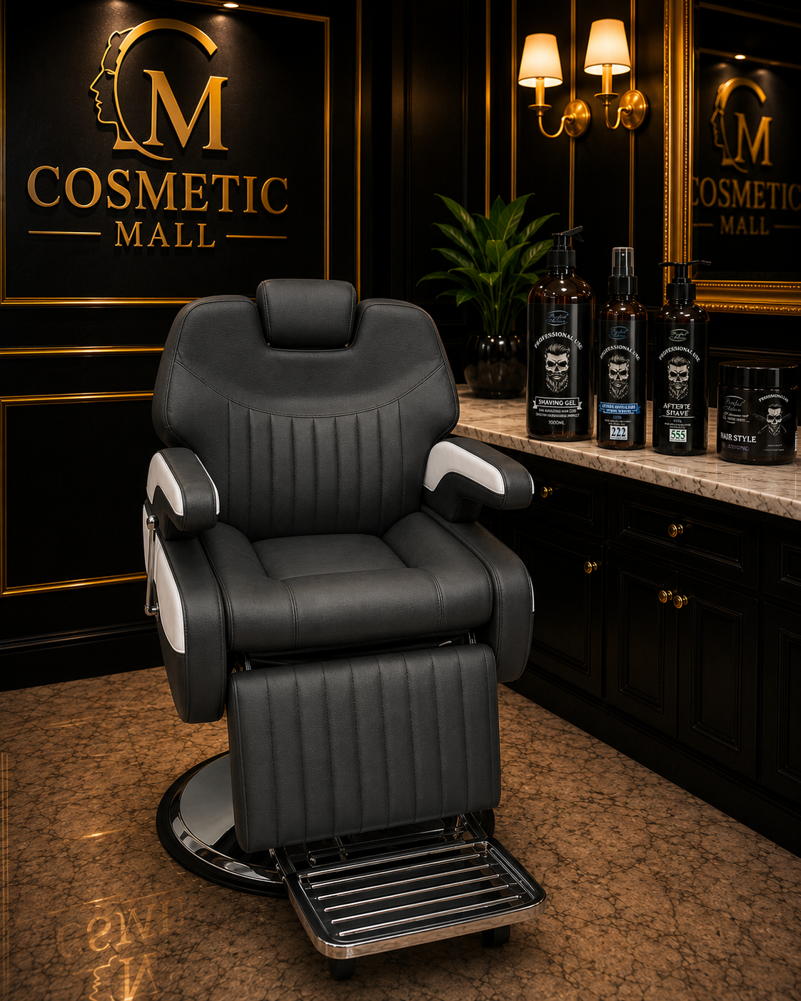 PERFECT ACTIVE BARBER CHAIR BLK & WHT LT811BW
