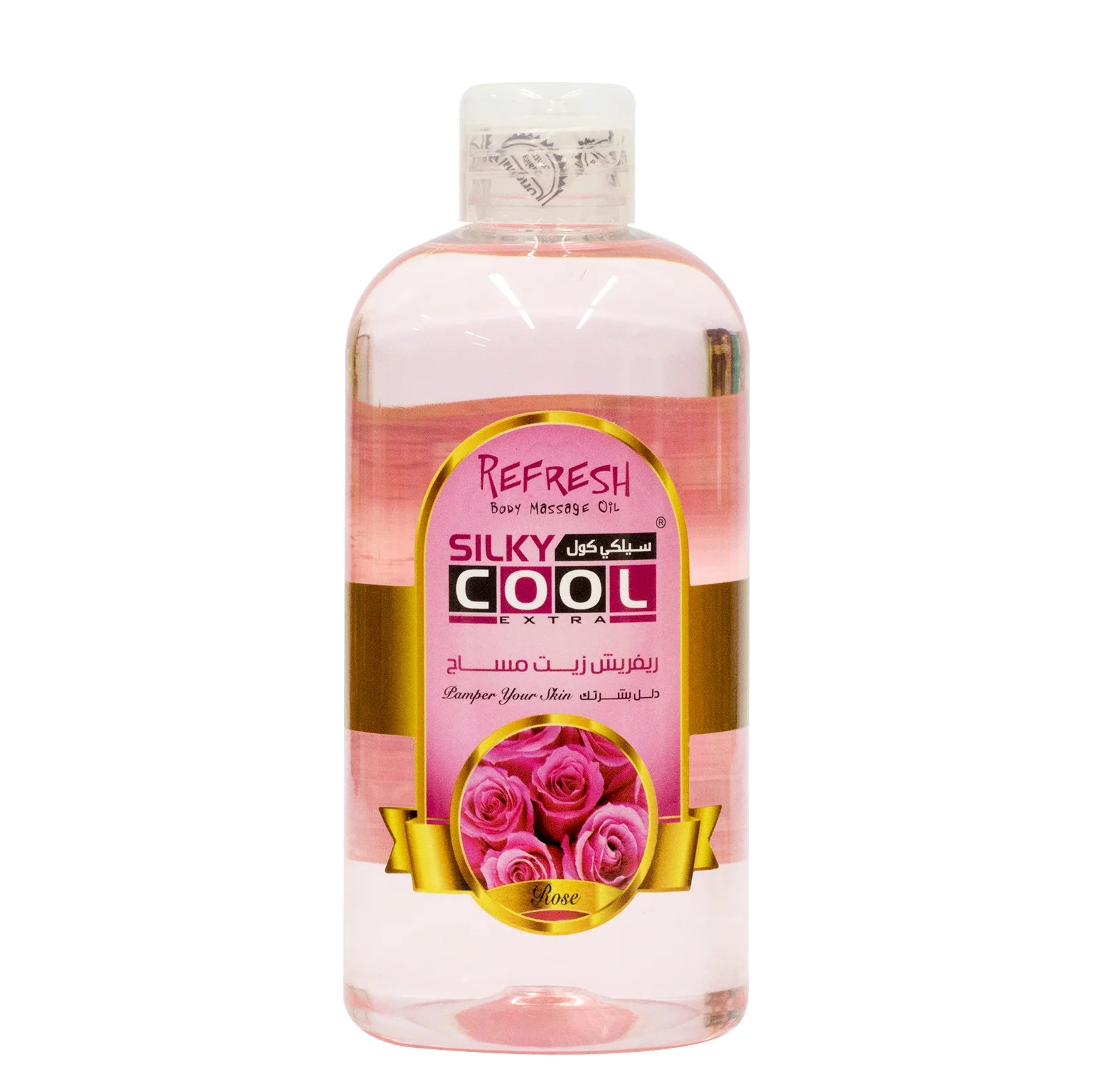 Silky Cool Massage Oil 500ml – Calming Rose Fragranc for Muscle Relaxation & Moisture