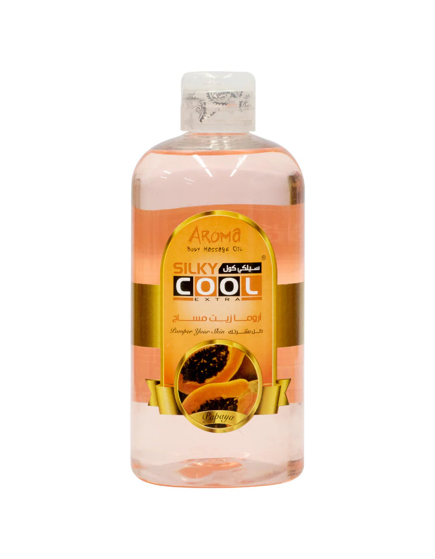 Silky Cool Massage Oil 500ml – Papaya Scented Relaxing & Hydrating Body Massage Oil