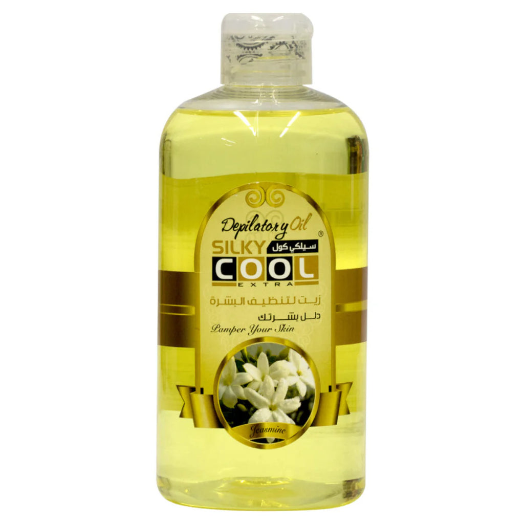 Silky Cool Depilatory Oil 500ml – Jasmine Scented After Wax Oil for Removing Wax Residue & Soothing Skin