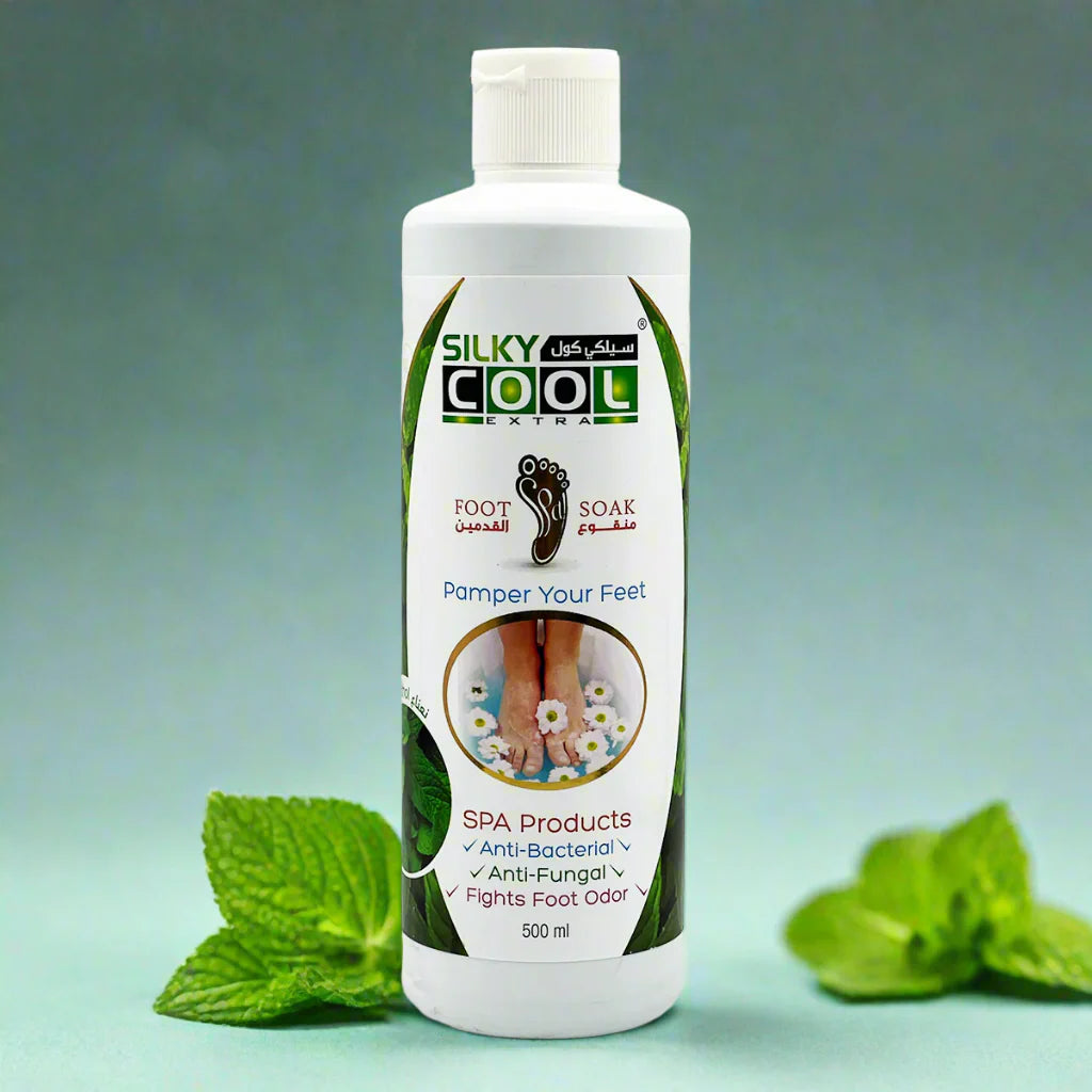 Silky Cool Menthol Foot Soak 500ml – Softens Calluses, Soothes Tired Feet & Refreshes Skin