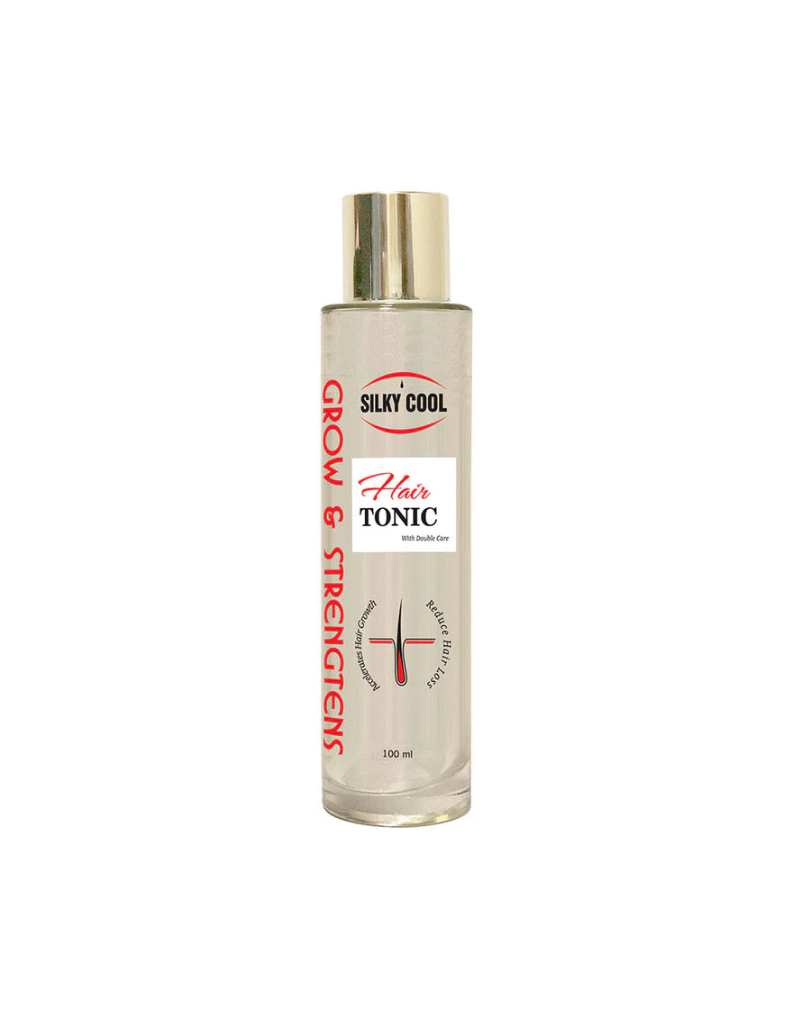Silky Cool Hair Tonic 100 Ml - Oil Control & Cooling Scalp Treatment, Nourishes Scalp, Reduces Hair Fall, Strengthens Hair, Ideal for Oily & Dandruff-Prone Scalp