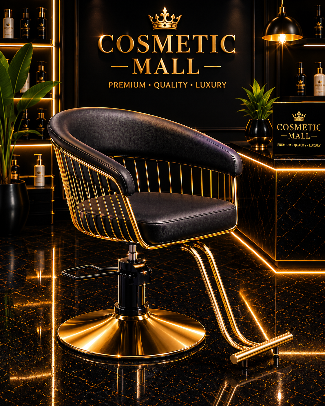 Perfect Active Professional Luxury Hairdressing Styling Chair Gold Line