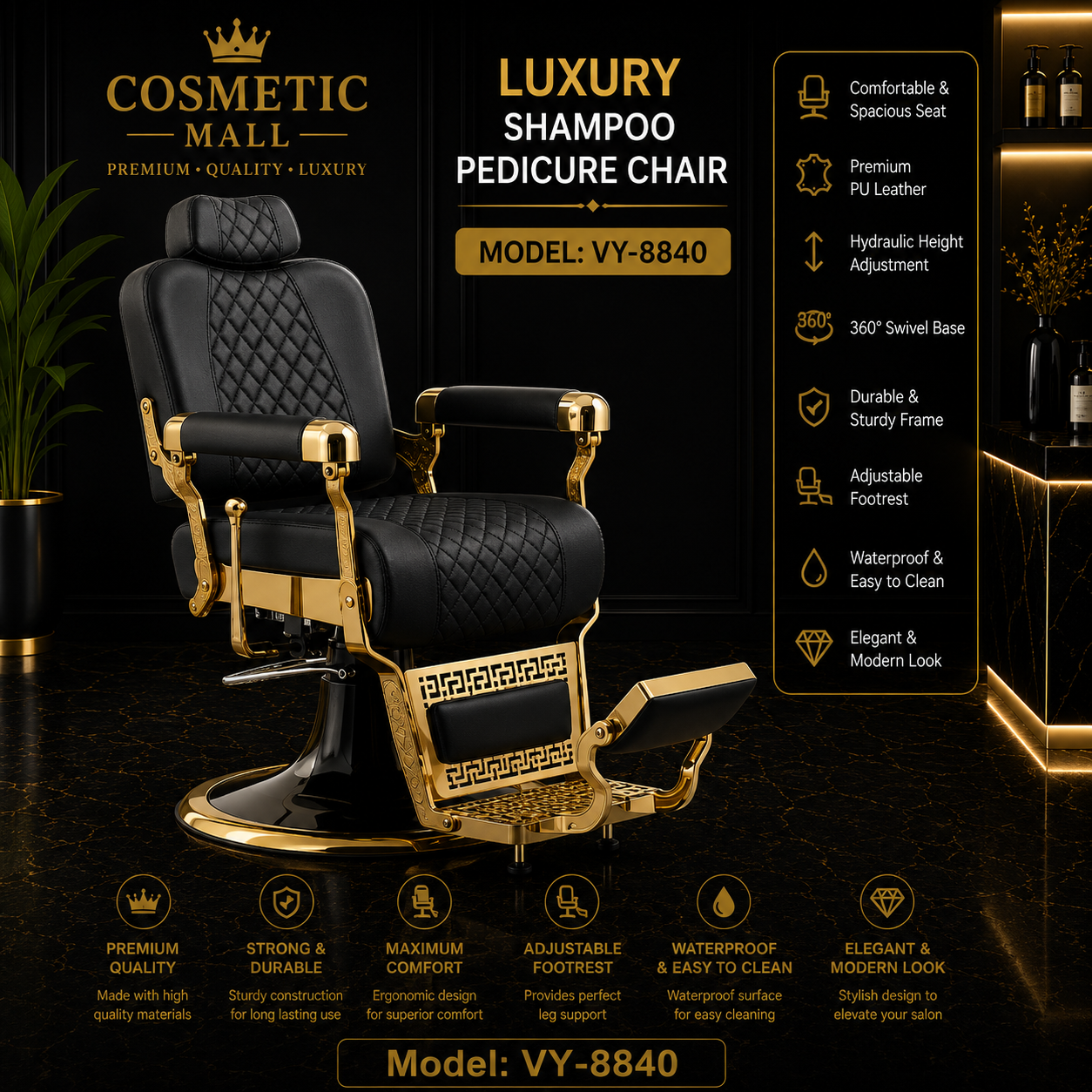 Luxury Shampoo Pedicure Chair – Model VY-8840