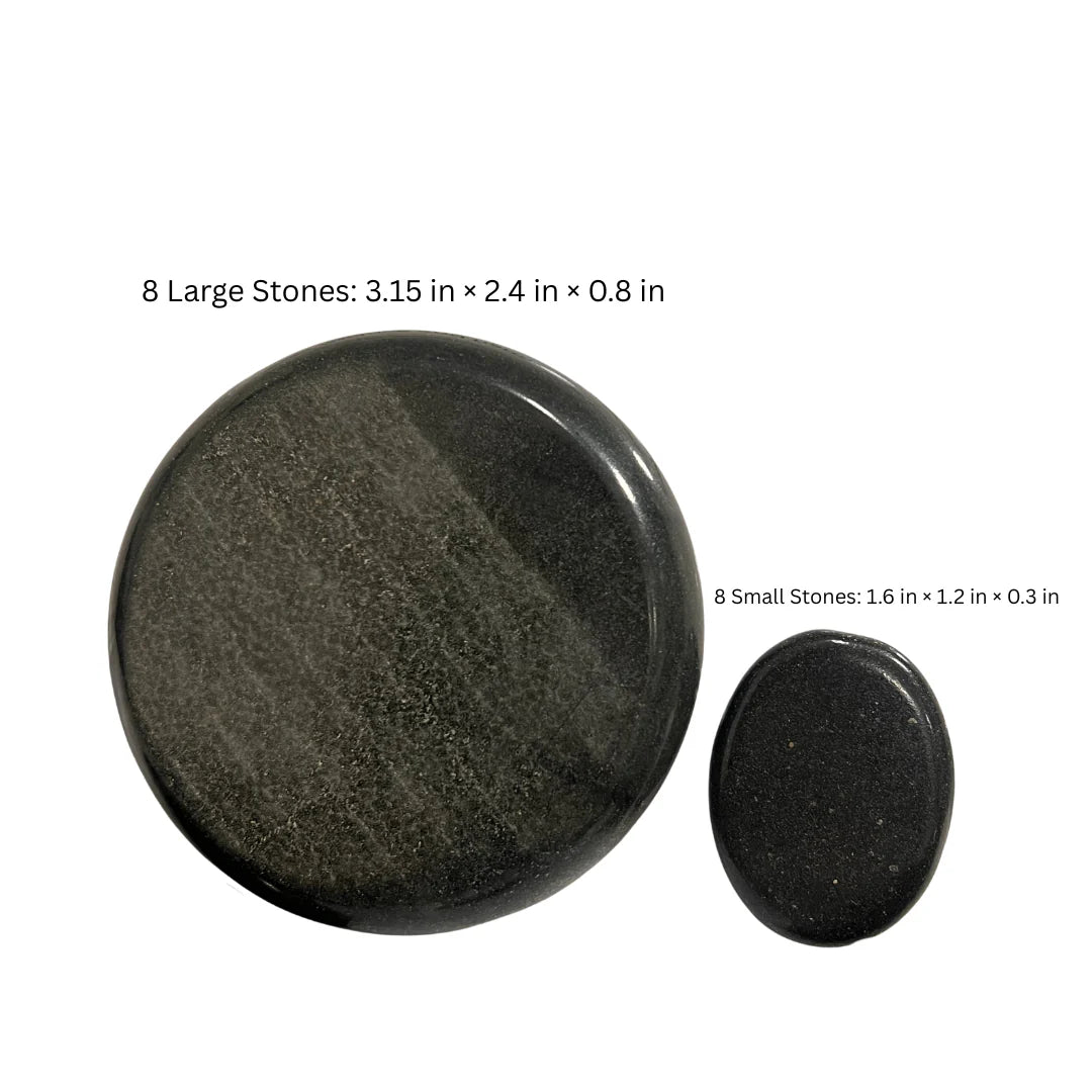 PERFECT ACTIVE  Massage Stone Set (16 Pcs) – Professional Basalt Stones for Hot Stone Therapy, Deep Tissue Massage, and Spa Treatments
