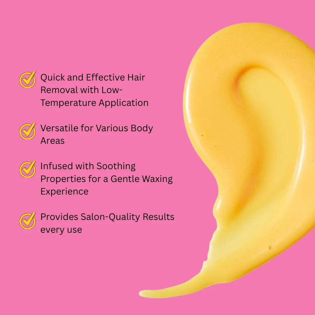 Roial Hot Wax 1000ml - Yellow Hard Stripless Wax Tray for Professional Salon Hair Removal