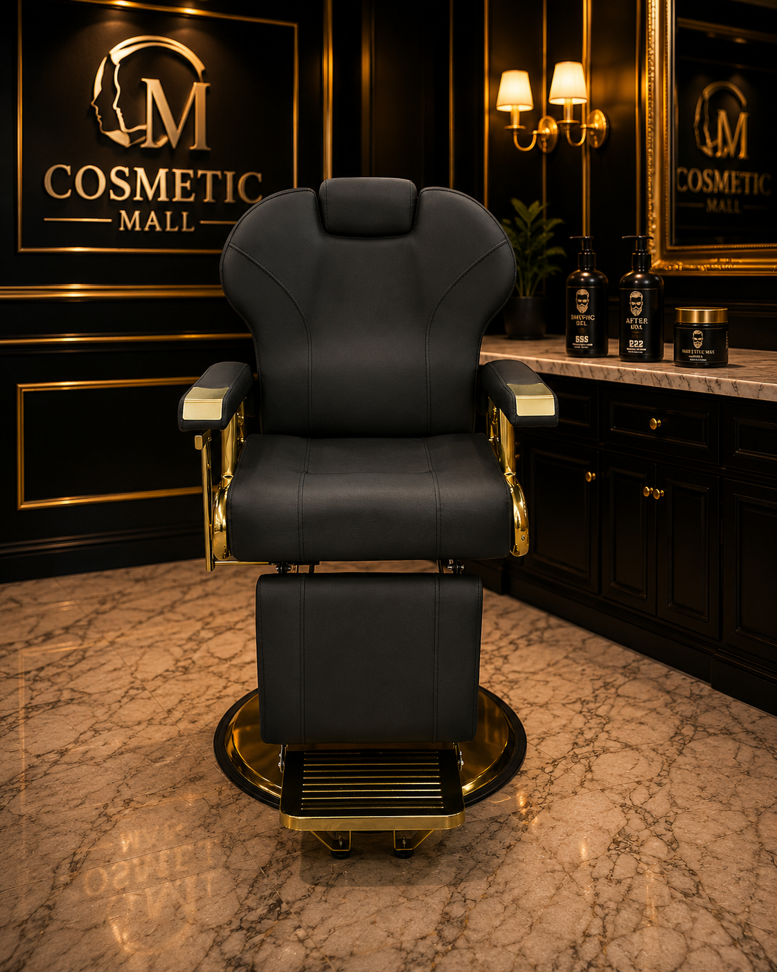 Perfect Active  BARBER CHAIR BLK & GOLD LT870BG