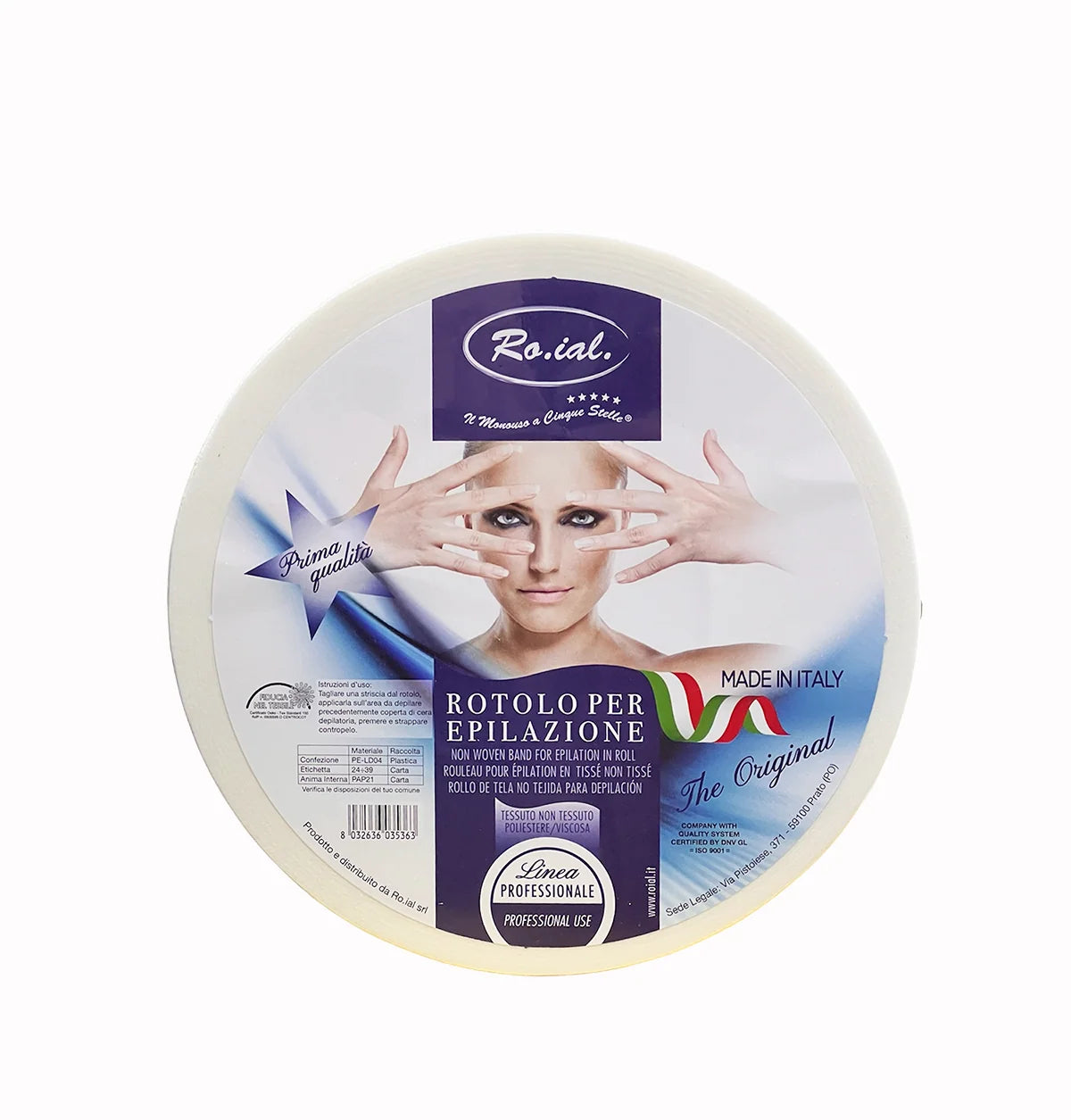 Roial Wax Roll White - Professional Non-Woven Epilating Roll, Tear-Resistant & Lint-Free Waxing Strips for Hair Removal, Medium Thickness for Salon & Home Use