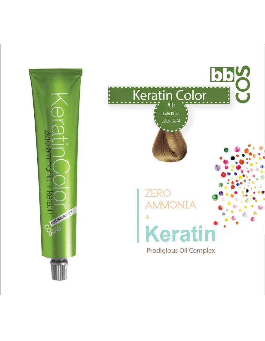 Keratin Hair Color 100 ml 8.0