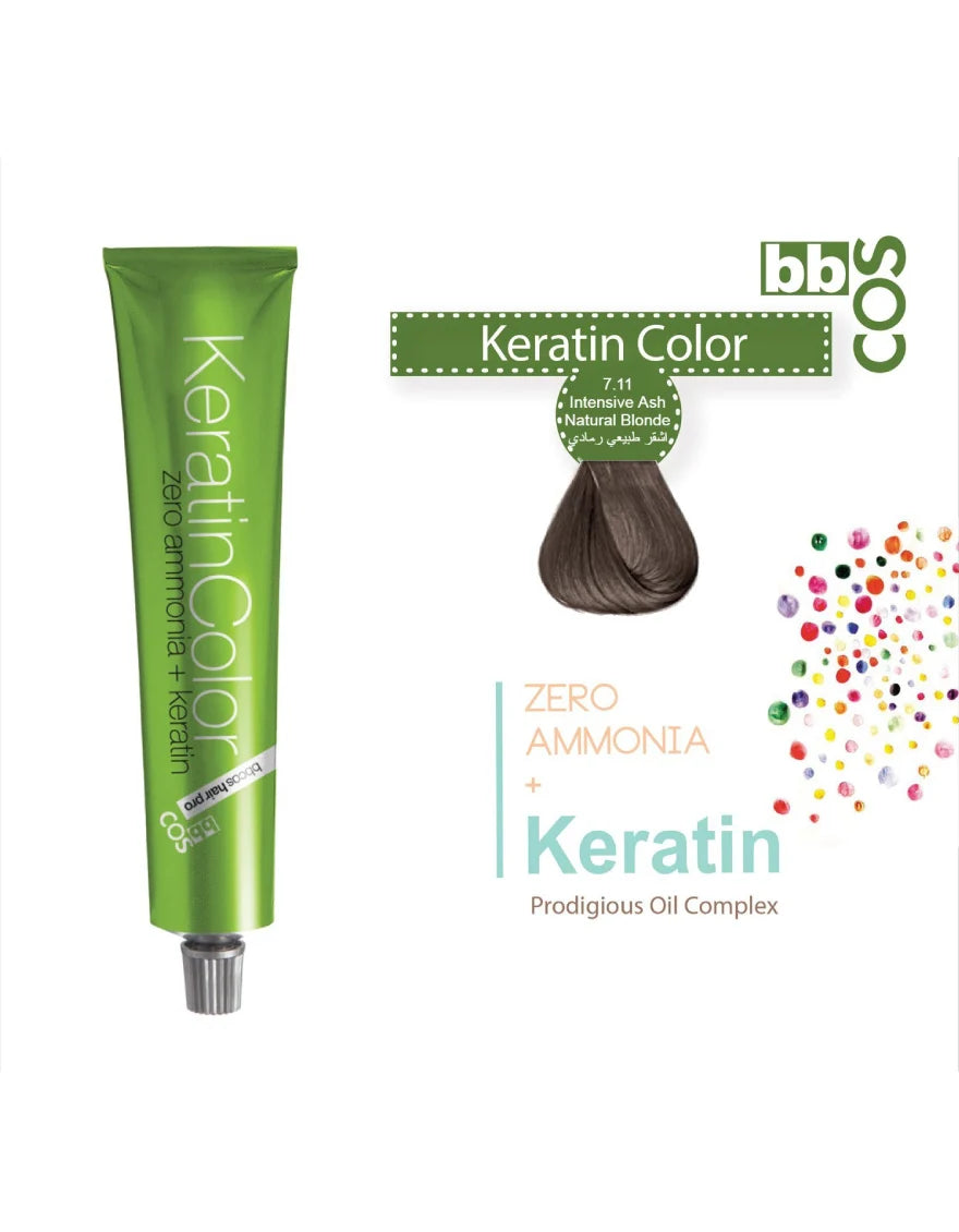 Keratin Hair Color 100 ml 7.11
