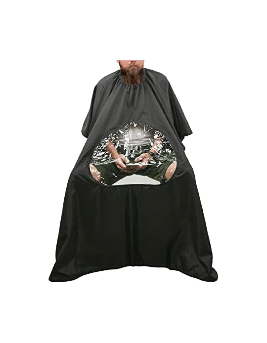 PERFECT ACTIVE Cutting Cape with See-Through Mobile Window - Black 00139