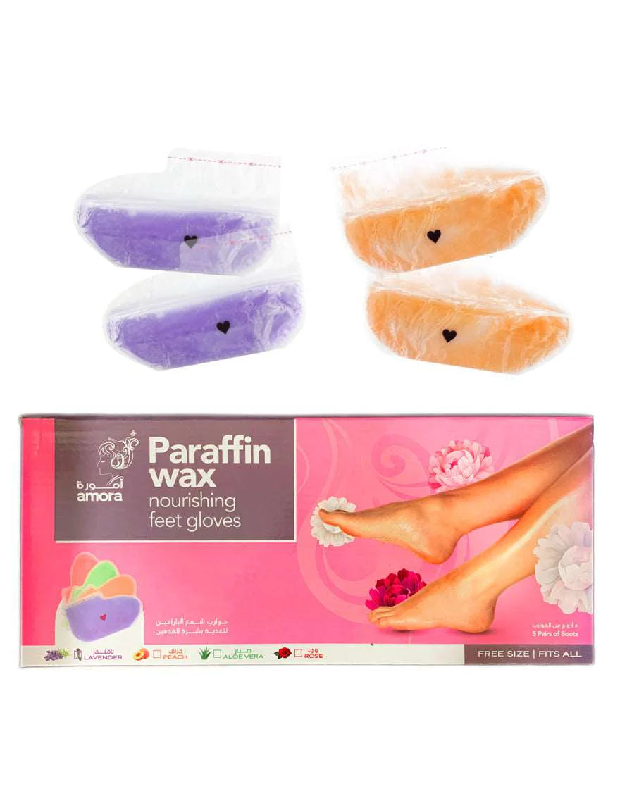Amora Paraffin Feet Gloves 5 Pairs - Rose Aromatherapy Treatment