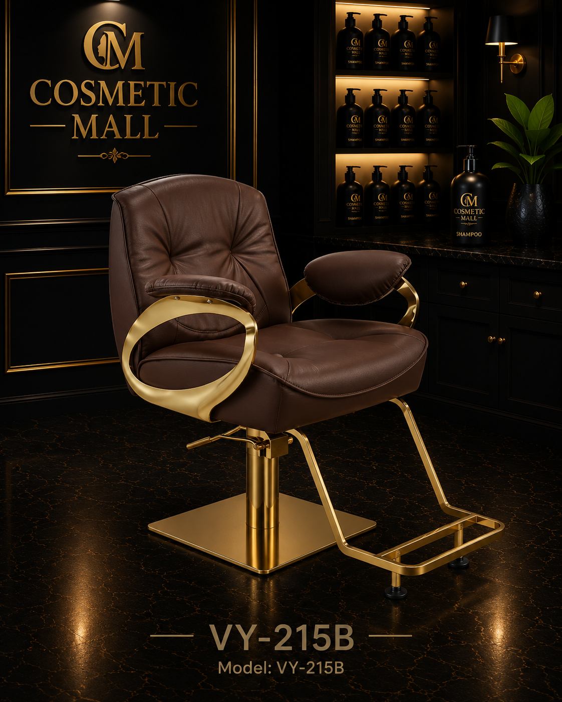 VY-215B Luxury Gold Hydraulic Salon Styling Chair