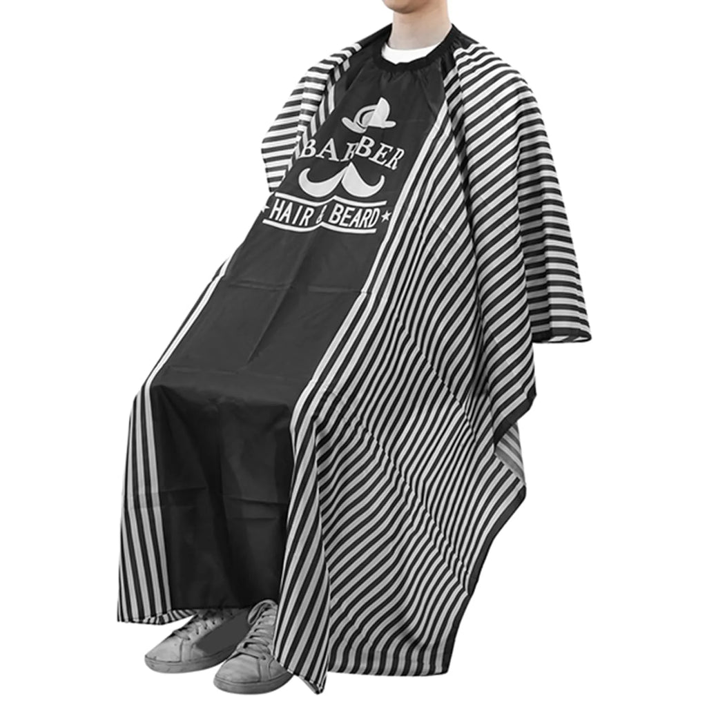 PERFECT ACTIVE-Hair Cutting Cape for Salon & Barber, Large Black and White Striped Professional Hairdressing Cape with Snap Closure ,Water-Resistant, Unisex – J-1093