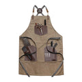 PERFECT ACTIVE-Premium Design with Leather Pockets Barber Apron (NK-01 Size:75*65) - Brown , Gray