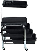 PERFECT ACTIVE-Trolley Manicure & Pedicure MA-3001 – Nail Technician Rolling Trolley with Seat, Storage Trays & Wheels, Salon Manicure Pedicure Cart, Nail Tech Stool Organizer for Beauty Salon & Spa