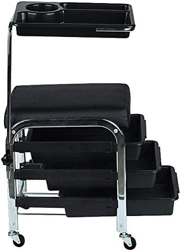 PERFECT ACTIVE-Trolley Manicure & Pedicure MA-3001 – Nail Technician Rolling Trolley with Seat, Storage Trays & Wheels, Salon Manicure Pedicure Cart, Nail Tech Stool Organizer for Beauty Salon & Spa