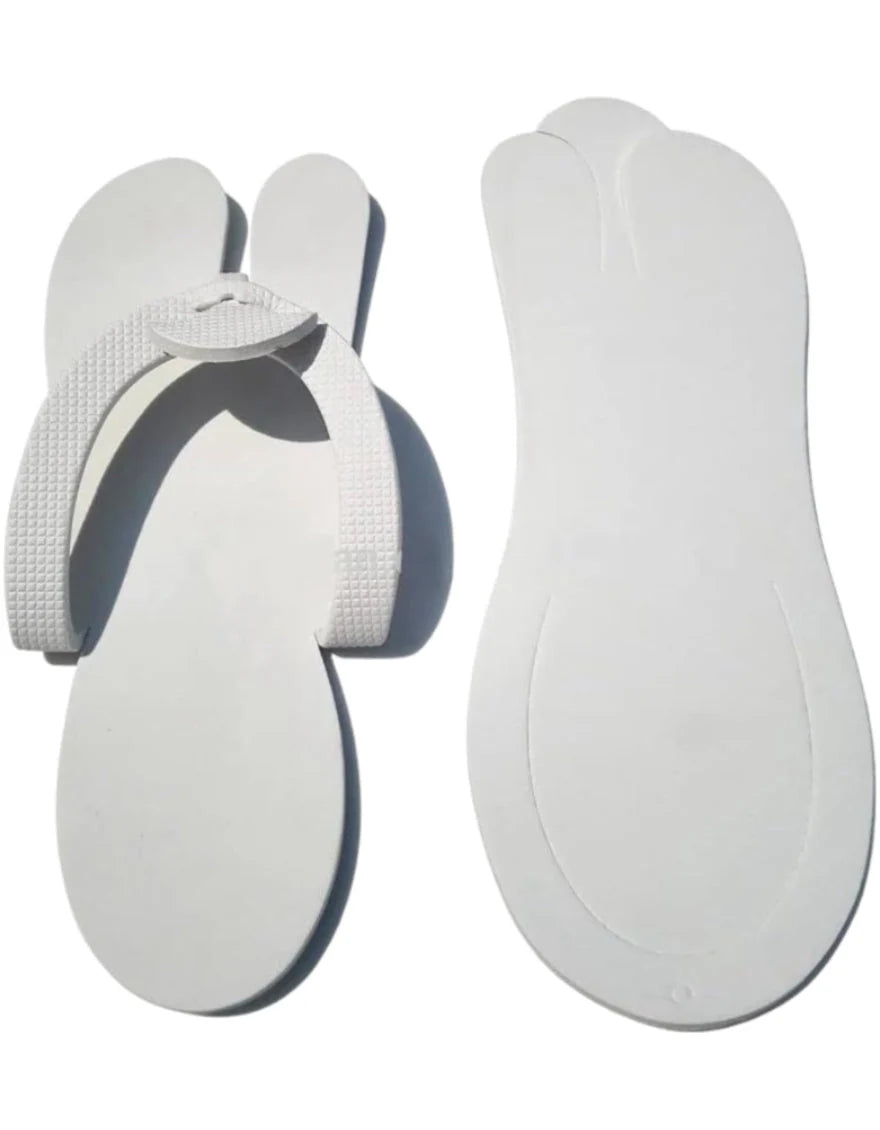 PERFECT ACTIVE"   Disposable Eva Slippers (12 Pcs) - Classic White