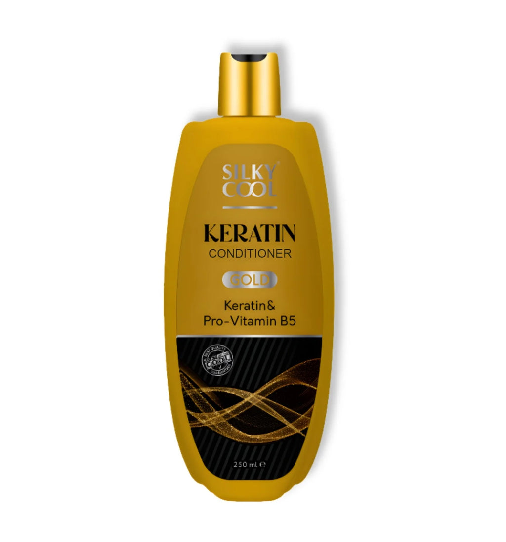 Silky Cool Keratin & Pro-Vitamin B5 Conditioner with Coconut Oil, Argan Oil & Nigella Sativa – Nourishing, Strengthening & Hydrating for Dry, Damaged & Color-Treated Hair – 500ml