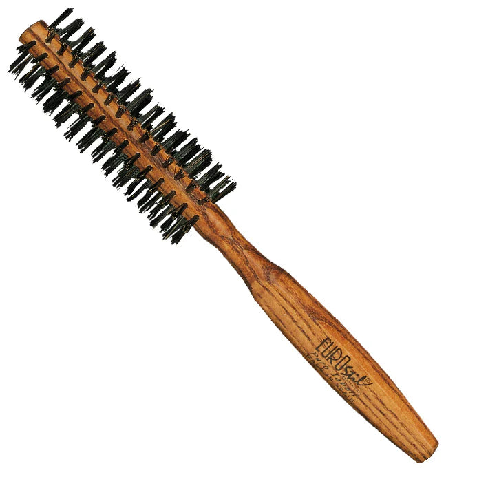 Eurostil Round Brush Wooden Boar Bristles (12mm, 14mm, 18mm) – Professional Styling Brush for Volume & Shine