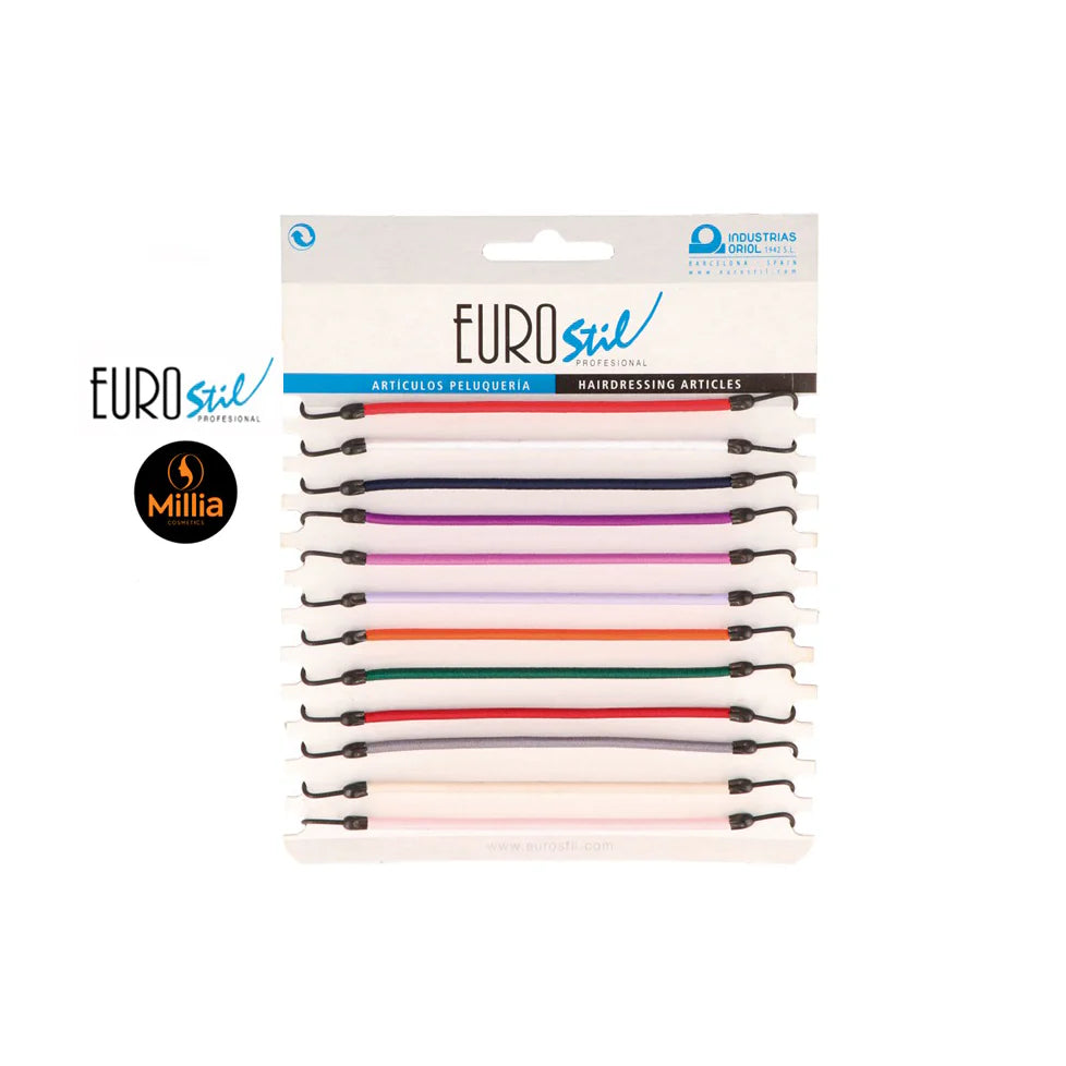 Eurostil Elastic Hair Hook 12Pcs - Mix Colors for Fun and Versatile Hairstyles