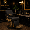 Luxury Barber Chair – Diamond Quilted Gold Edition
